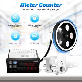 Digital Length Meter Counter Mechanical,Multiple Modes Length Counter Single Measure Wheel Unit in Feet Meter with Control Function and HD Display for Measuring The Length of Wire, Pipe(0-999999m)