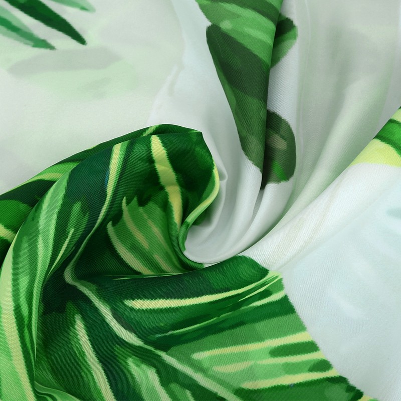 Unique Plant Leaves Pattern Shower Curtain Waterproof Mildew Proof Bathroom