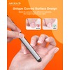 Professional Stainless Steel Nail File with Leather Case, ANIHCANO Curved