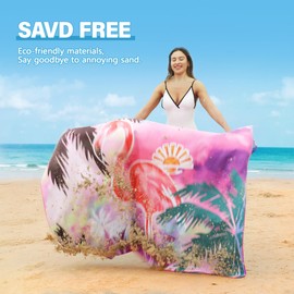 Winthome Oversized Beach Towel, Extra Large Microfibre Beach Towel for Adult, Double Sides Sand Free Quick Dry lightweight Travel Swimming Towel(Ocean, 152×203cm - 1 pack)