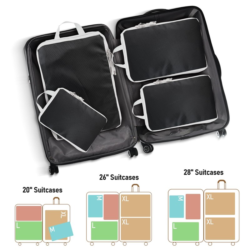 Compression Packing Cubes for Travel, Travel Essentials Luggage Organizer bags