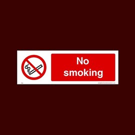 No Smoking Plastic Sign with 4 Pre-Drilled Holes (PS6) - No Smoking, Building, Counter, Bar, Premises, Law, Naked Lights