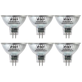 FTL MR16 LED Light Bulbs 3000K Warm White AC/DC 12V Non Dimmable Glass Cover 5W 500lm GU5.3 Spotlight 50W Halogen Replacement for Track Lighting and Outdoor Landscape 6-Pack