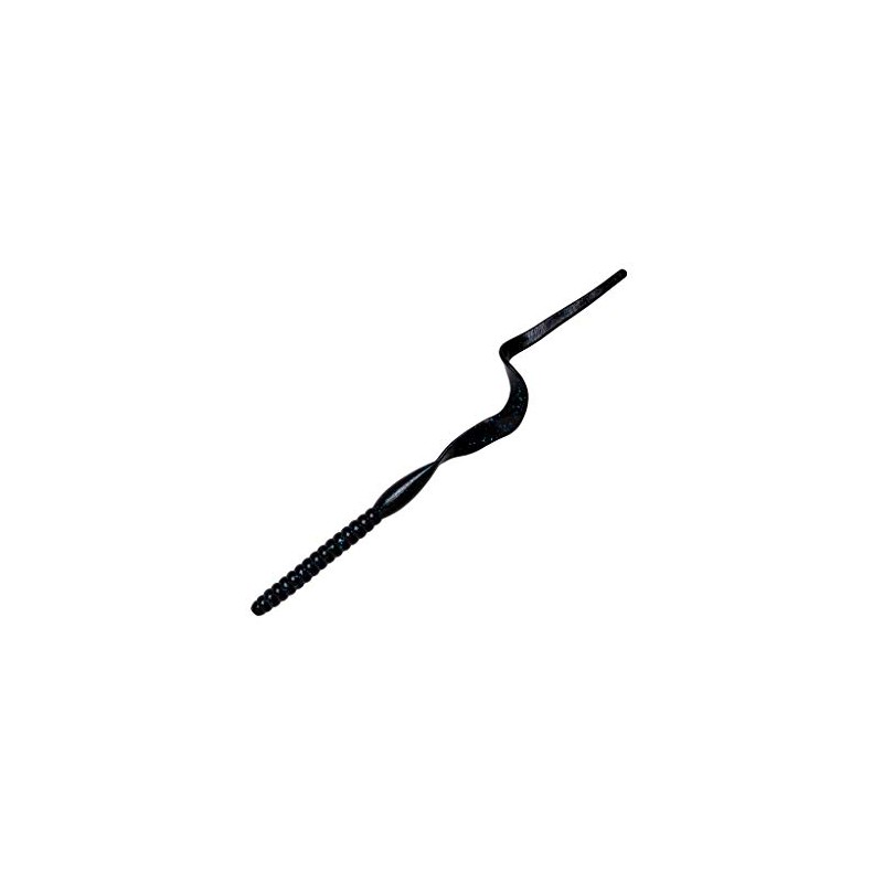 Yum Lures Ribbontail Worm Curly-Tail Swim-Bait Bass Fishing Lure, Black/Blue