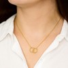 IPINK-Anniversary Necklace for Wife Husband – Two Interlocking Circles Pendant