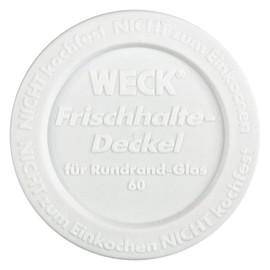 Weck 6409 Frischhaltedeckel aus Kunststoff - Ø 60 mm - weiß - 5 Stück