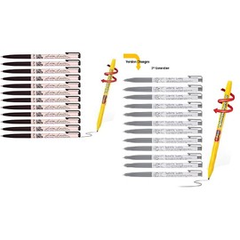 Xeno Slim Ball Point Pens - Baby Mikey Black Color 0.38 mm (Pack of 12) With twistable pencil