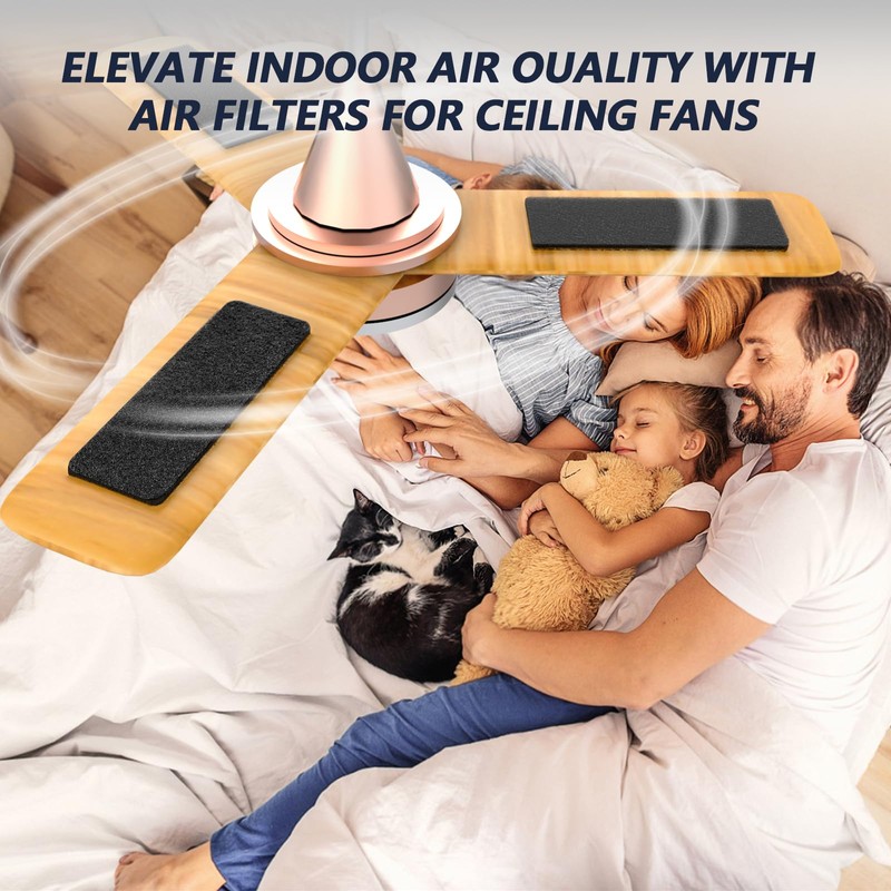 Ceiling Fan Filters for Blades, 15Pcs Activated Coconut Shell Carbon