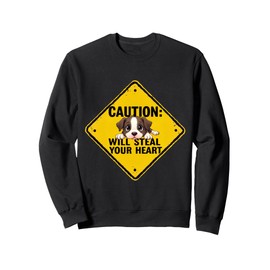 Caution Sign Staffordshire Terrier Funny Gift Staffy Puppy Sweatshirt