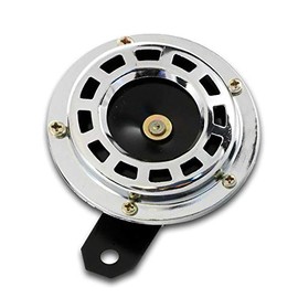 UNIVERSAL 12V CHROME PLATED HORN 90 mm DISC KLAXON MOTORBIKE CHOPPER MOTORCYCLE CAR ATV CUSTOM PROJECT USAGE