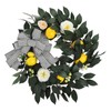 Summer Yellow Lemon Roses Wreath Front Door Artificial Spring Flowers