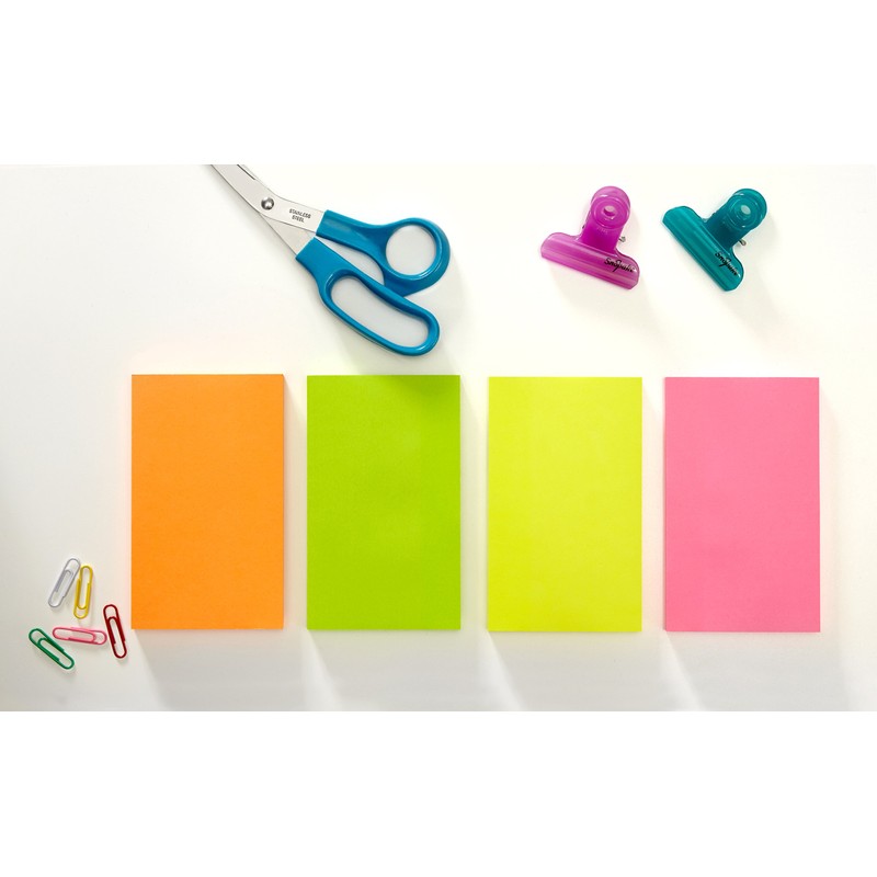 Snopake Sticky Notes - Neon/Assorted Colours (Pack of 6, 100