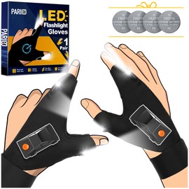 PARIGO LED Flashlight Waterproof Gloves Gifts - Men Women Stocking Stuffers Christmas Birthday Gift for Husband Grandpa Dad