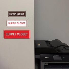 Signs ByLITA Standard Supply Closet Wall or Door Sign | Office Storage Signage (Black) - Large