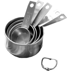 Stainless Steel Measuring Cups Set - 5 Pieces Kitchen Measuring Sets for Cooking & Baking - Measure Dry & Wet Ingredients & Liquid (Cups) Utensils - Style: Cups