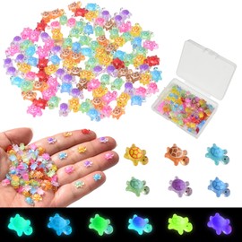 Yuronam 70 Pcs Mini Resin Turtles for Crafts Luminous Tiny Turtle for Fairy Garden Dollhouse Micro Landscaping Decoration (Luminous Turtles)