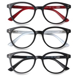 3 Pack Reading Glasses Spring Hinge Stylish Readers Black/Tortoise for Men and Women (Multicolor, 2.50)Medium