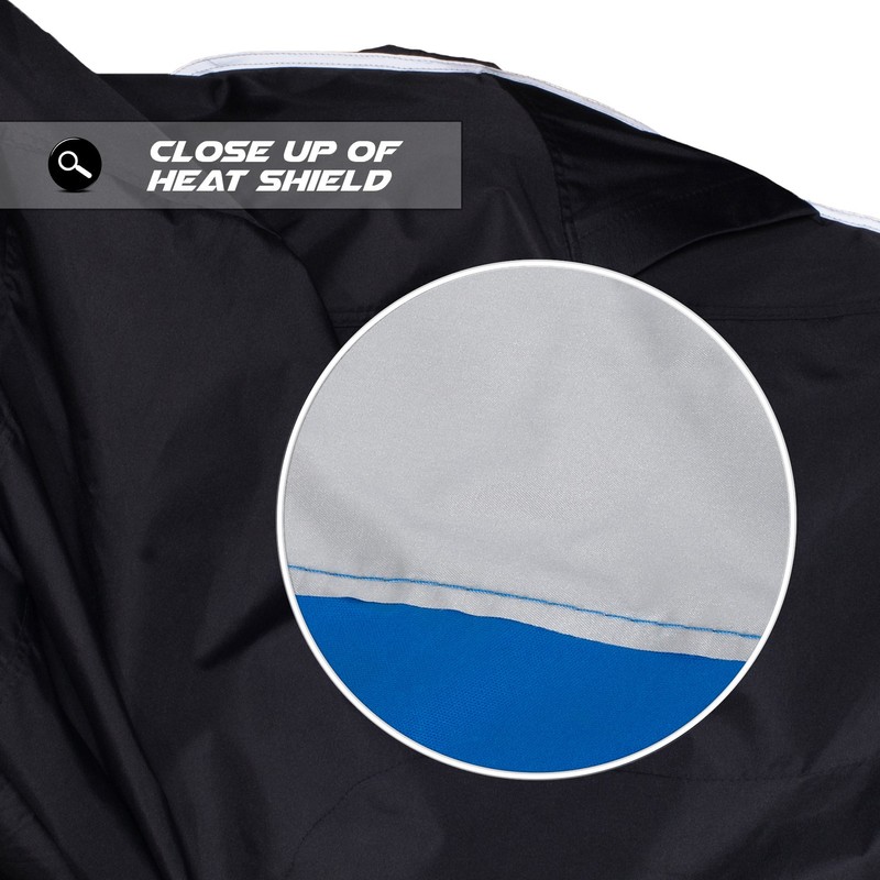 Heavy Duty Motorcycle Cover, Breathable, Reflective Strips, Elastic Bottom, Luggage