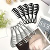 Wide Tooth Hair Combs Set of 10pcs, Black & Silver