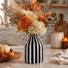 oliruim Black and White Striped Ceramic Vase with Double Ring