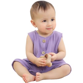 COOKY.D Unisex Newborn Baby Boys Girls Cotton Sleeveless Romper Infant Jumpsuit Summer Pajamas Bodysuit Outfits 12-18 Months,Purple