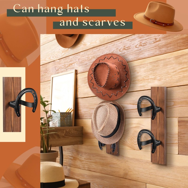DoubleFill 5 Packs Cowboy Western Hat Rack Cowboy Hat Holder
