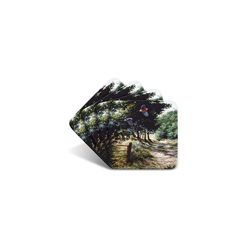 Bullfinch Drinks Coasters by Wildlife Artist Julian Friers - Set