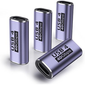 4 Pack USB C Female to Female Adapter, with 40 Gbps PD 100W 8K 60hz Video Compatible for Thunderbolt 4/3, MacBook Pro/Air, USB-C HUB and More Type C Devices