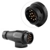 Qiilu 12V 13-Pin Electric Trailer Plug Plastic Trailer Adapter Round