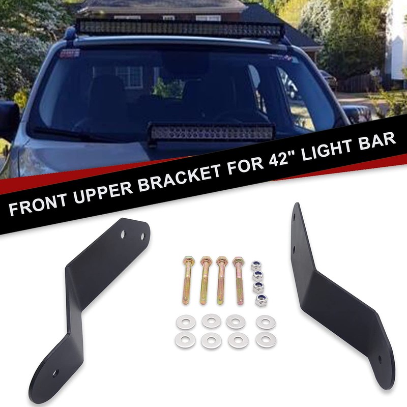 XJMOTO Front Upper Windshield 42'' LED Light Bar Mounting Bracket