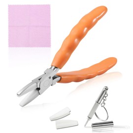 SPEEDWOX 6 Inches Stainless Steel Flat Plier Eyeglasses Repairing Plier Nylon Jaw, Optical Glasses Frames Repair Assembling & Adjusting Hand Tools with Screwdriver and Glasses Cloth