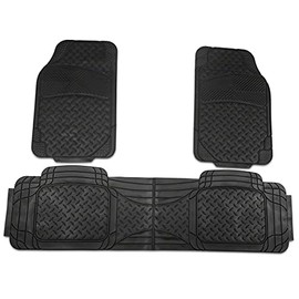TruShield Alterum All Weather Floor Mat Set in Black with One Piece Rear Mat; Compatible with Ford F-150 1997-2014