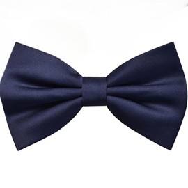 ZEYMINER Men Satin Bow Tie, Formal Tuxedo Suit Bowtie, Wedding Bow Tie, Children,Baby Boys & for Adults Adjustable Bowtie, Navy Blue, M-(kids,schoolers,teens)