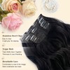 Clip in Hair Extensions Real Human Hair - Black 22
