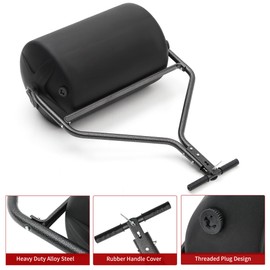 YITAMOTOR 18'' x 24'' Poly Lawn Roller with Threaded Plug, Combination Push and Tow Roller for Lawn and Garden Tractors, 270 lbs Capacity