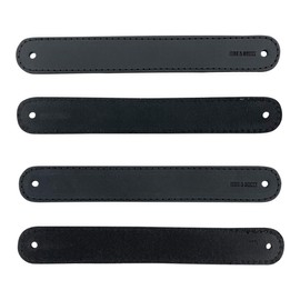 Hide & Drink, Drawer Handles Handmade from Thick Full Grain Leather - Charcoal Black