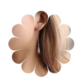 Yheakne Boho Drop Earrings Gold Water Drop Earrings Geometric Drop Vintage Earrings Long Drop Stud Earrings Jewellery for Women and Girls, Alloy Steel Silver