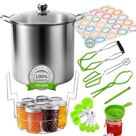 Canning Pot Water Bath Canner 20quart Stainless Steel Stock Pot with Canning Supplies Starter Kit Canner Tools Set Bottles Canister Tin Organiser cookware set