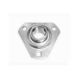 AJANTA INDUSTRIAL SBPFT205-16, 1" Bore Set Screw Pressed SteelTrangular 3-Bolt Flange Bearing