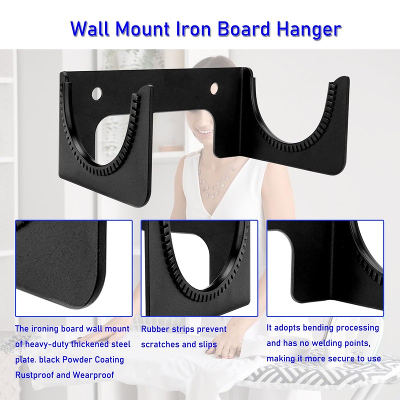 VANROUG Ironing Board Hanger Wall Mount, Iron Board Hook, Ironing