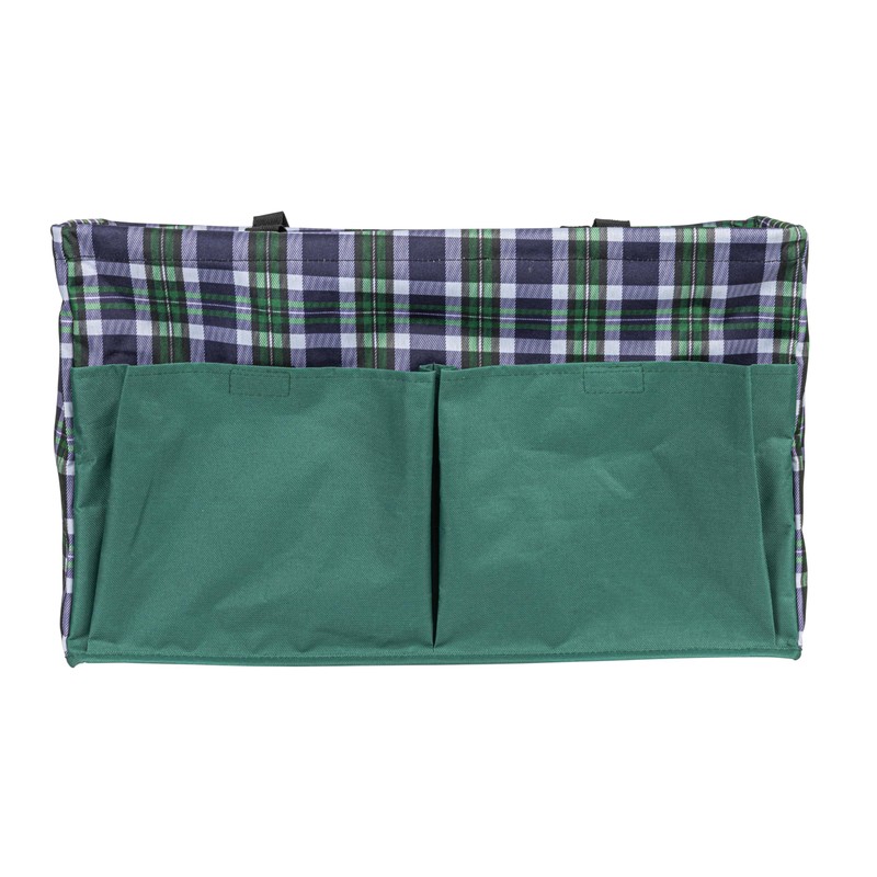 Household Essentials Plaid Utility Tote with Handles, Rectangular Krush Tote,