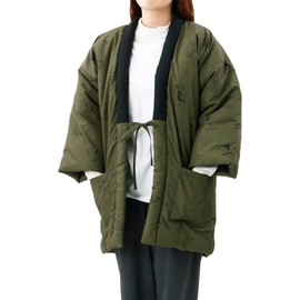 FABULOUS TIME 10101641 Hanten Cat Pattern, Men's, Women's, Lightweight, Washable at Home, Fashionable, For Cat Lovers, Size M, Khaki