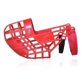 Dog Muzzle Breathable and Lightweight Dog Mouth Guard Adjustable Training and Transport Muzzle,Red