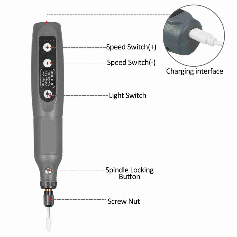 Cordless Small Electric Drill 5 Speed Adjustable Mini Rechargeable Rotary