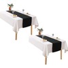 DUALIFE 2PCS Black Table Runner Handcrafted Table Cloth Table Runners