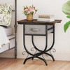 Tangkula Nightstand with Fabric Drawer, Industrial 2-Tier Bedside Table with