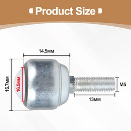 CPROSP Pack of 10 Ball Castors with M5 Threaded Rod 16.5 mm, Ball Roller Bearing 360º, Furniture Castors Small Nylon, Swivel Ball Castors for Transporting Furniture, Kitchen Appliances, Industrial