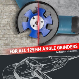 ONEVAN Milling Disc for Angle Grinder Wood, 125 mm Wood Carving Disc 6 Teeth, Wood Cutter Flex Rasp Disc for Wood Carving, Debarking, Grinding, Tungsten Alloy Steel