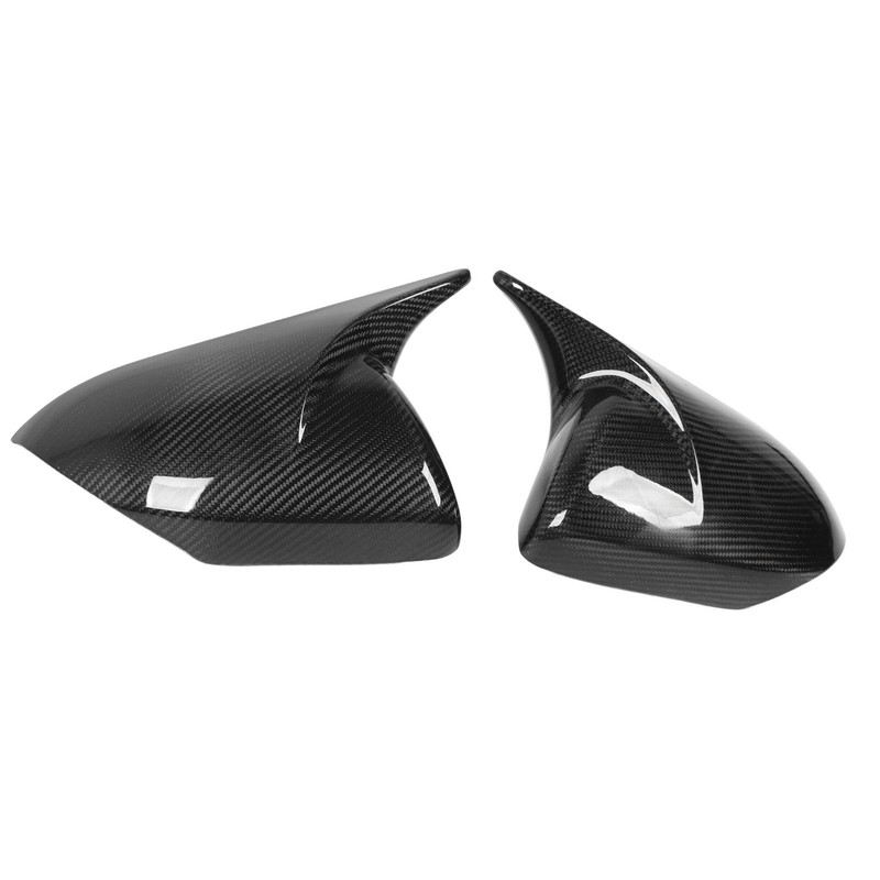 1 Pair Rearview Mirror Cap Carbon Fiber Horn Style Protective