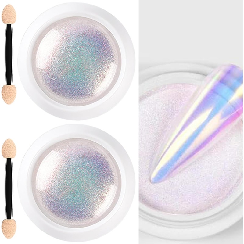 Polvo de uñas cromado de sirena 2 pcs 0, 3
